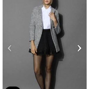 Classy Double Breasted Tweed Coat